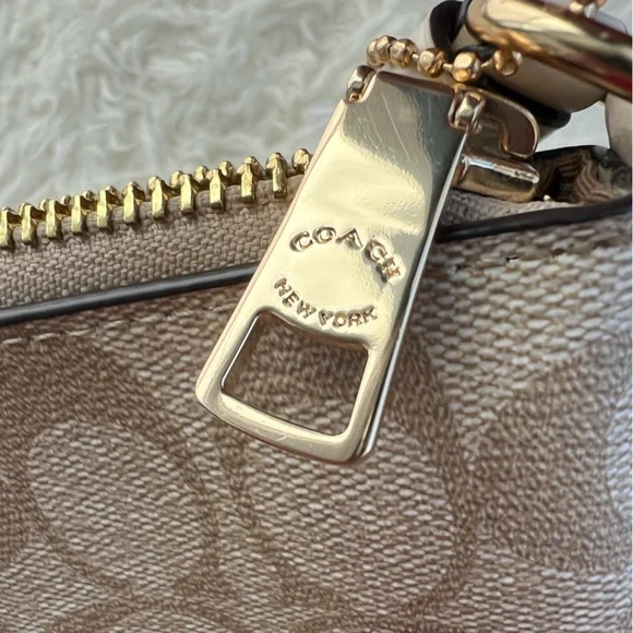 Coach Beige Signature Canvas Crossbody with Chalk Trim - Picture 12 of 12